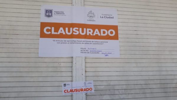 Clausura Guadalajara establecimientos por incumplir protocolos Covid