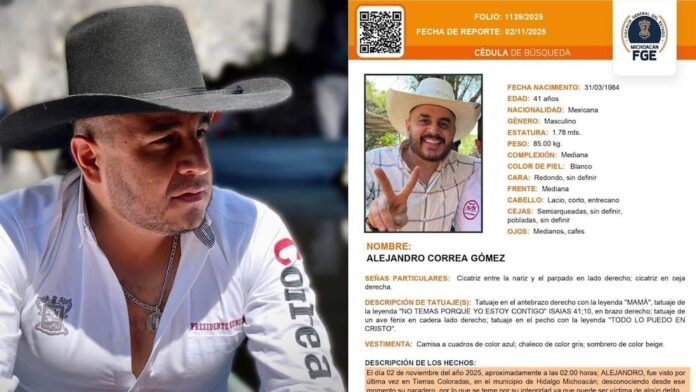 Expresidente municipal de Zinapécuaro, Alejandro Correa Gómez.