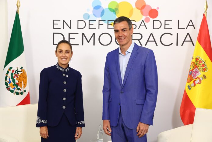 reunion de sheinbaum con pedro sánchez en España